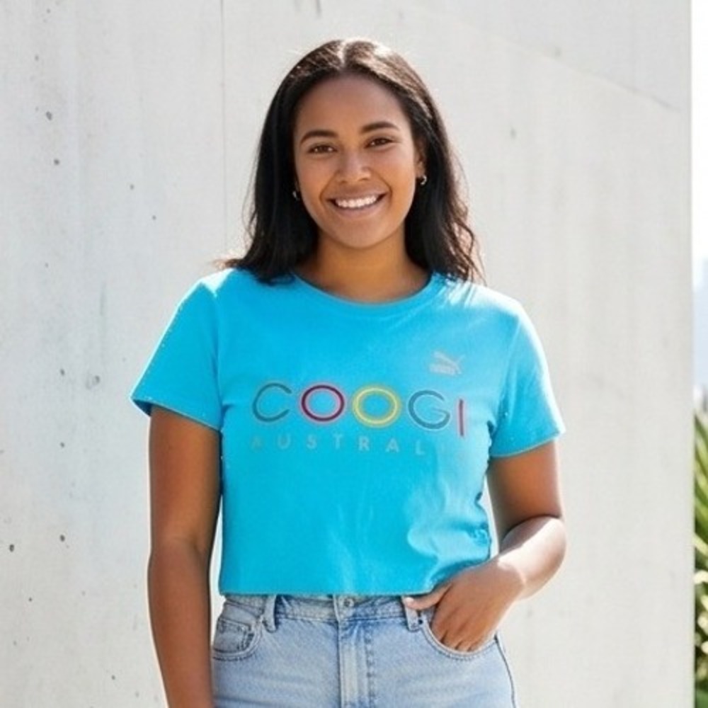 Puma x Coogi Collab S Australia Limited Edition 2018 Blue Crop Top Graphic Tee